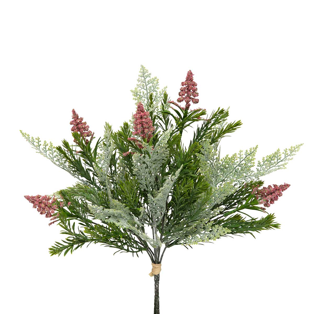 BOUQUET OF 2 ASTILBE/FERN BEAUTY 7IN X 15IN TIED WITH RAFFIA - Click Image to Close